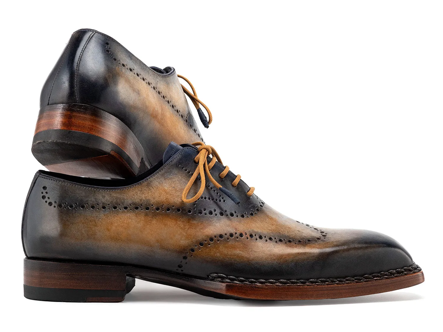 Paul Parkman Schuhe Paul Parkman Herren Goodyear-Beschlagene Wingtip Oxfords in Kamel & Marine