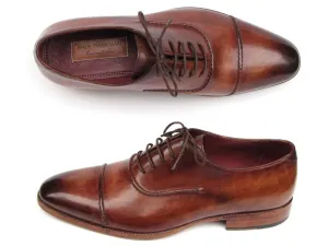 Paul Parkman Schuhe Paul Parkman Herrenhandbemalte Leder-Captoe-Oxfords in Braun