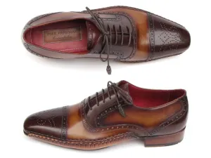 Paul Parkman Schuhe Paul Parkman Herrenhandbemalte Leder-Captoe-Oxfords in Braun