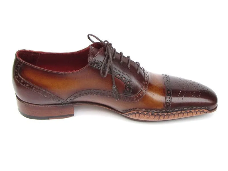 Paul Parkman Schuhe Paul Parkman Herrenhandbemalte Leder-Captoe-Oxfords in Braun