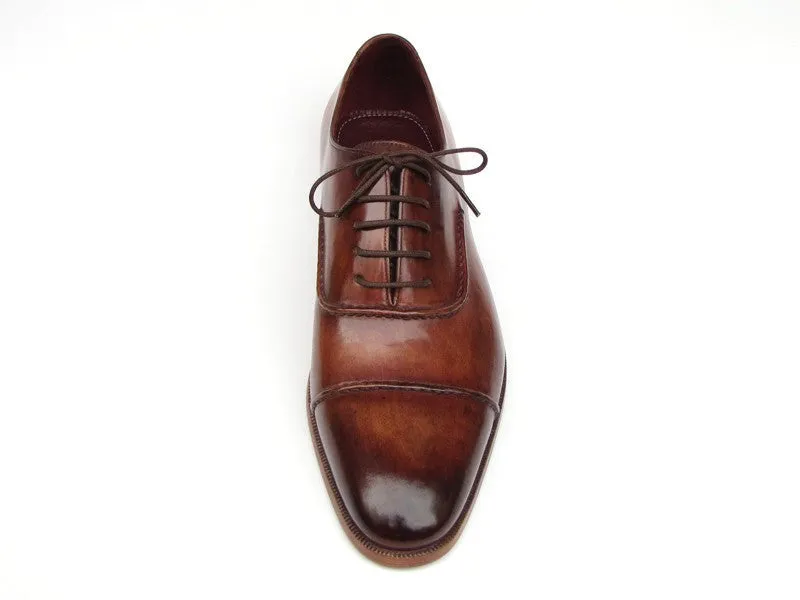 Paul Parkman Schuhe Paul Parkman Herrenhandbemalte Leder-Captoe-Oxfords in Braun