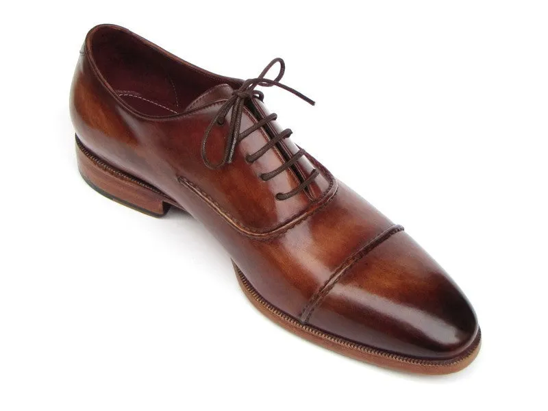 Paul Parkman Schuhe Paul Parkman Herrenhandbemalte Leder-Captoe-Oxfords in Braun