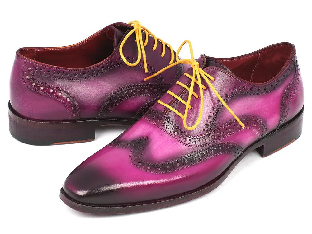 Paul Parkman Schuhe Paul Parkman Herrenhandbemalte Wingtip Oxfords in Lila