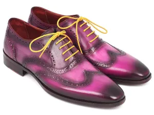 Paul Parkman Schuhe Paul Parkman Herrenhandbemalte Wingtip Oxfords in Lila