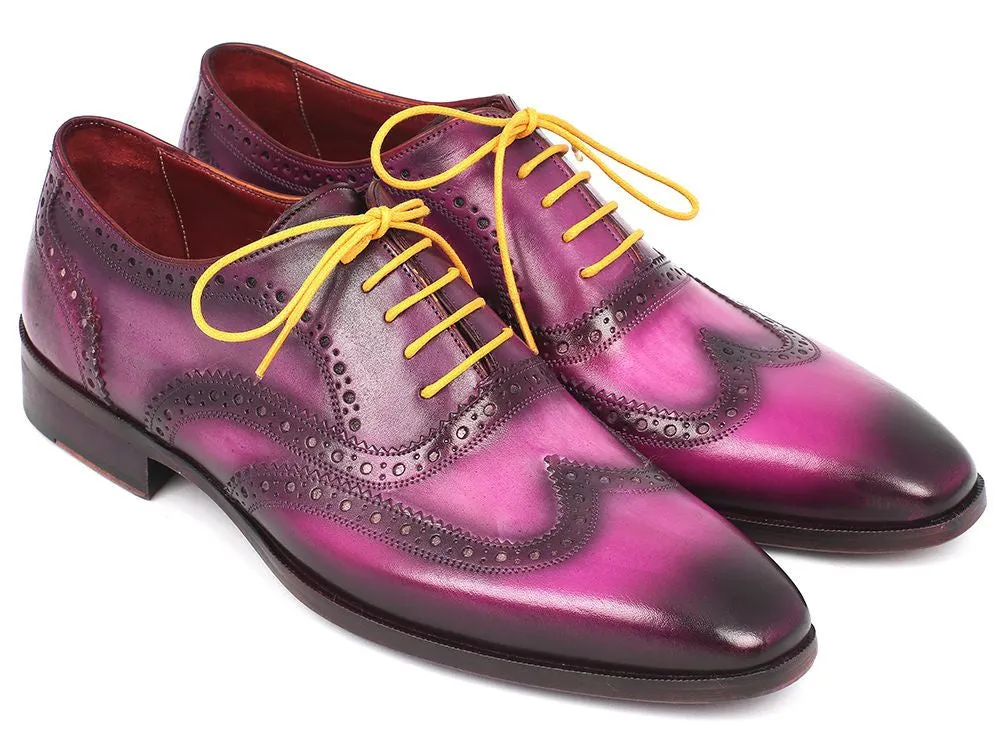 Paul Parkman Schuhe Paul Parkman Herrenhandbemalte Wingtip Oxfords in Lila