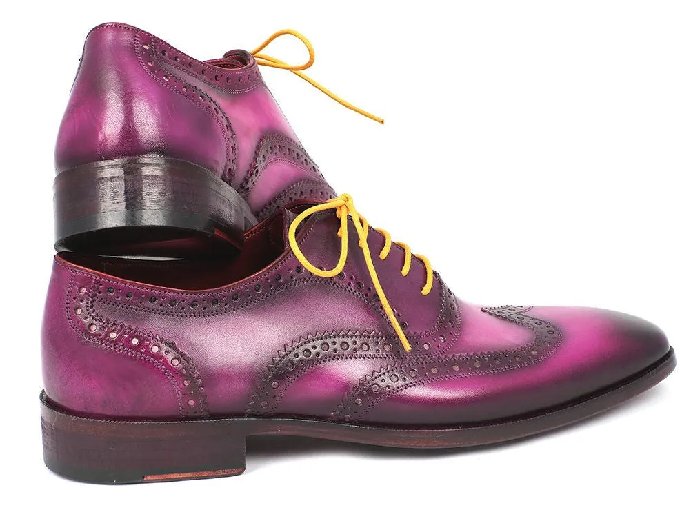Paul Parkman Schuhe Paul Parkman Herrenhandbemalte Wingtip Oxfords in Lila