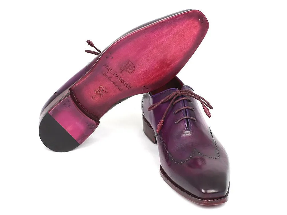 Paul Parkman Schuhe Paul Parkman Herrenhandbemalte Leder Wingtip Oxfords in Lila