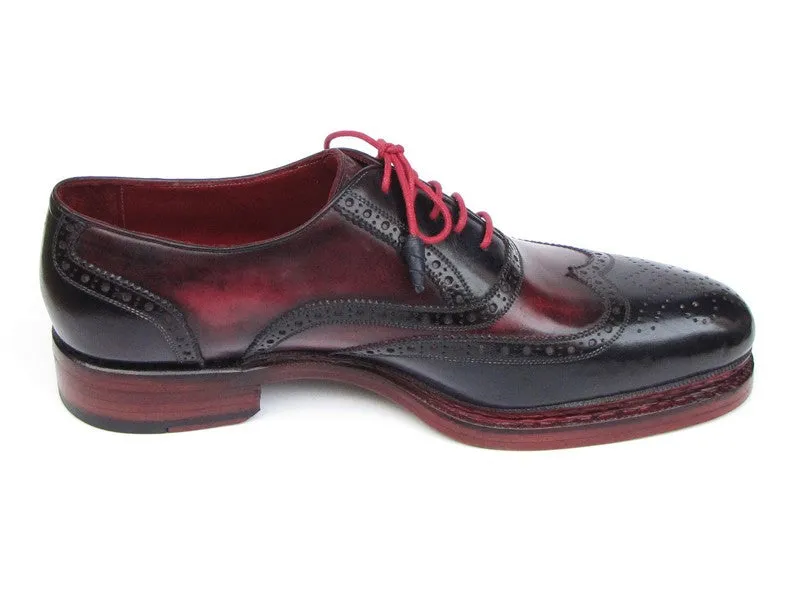 Paul Parkman Schuhe Paul Parkman Herren-Leder-Wingtips mit Broguing in Marineblau & Rot