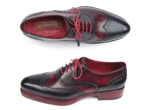 Paul Parkman Schuhe Paul Parkman Herren-Leder-Wingtips mit Broguing in Marineblau & Rot