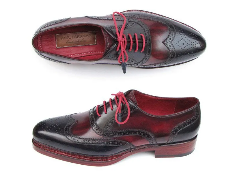 Paul Parkman Schuhe Paul Parkman Herren-Leder-Wingtips mit Broguing in Marineblau & Rot