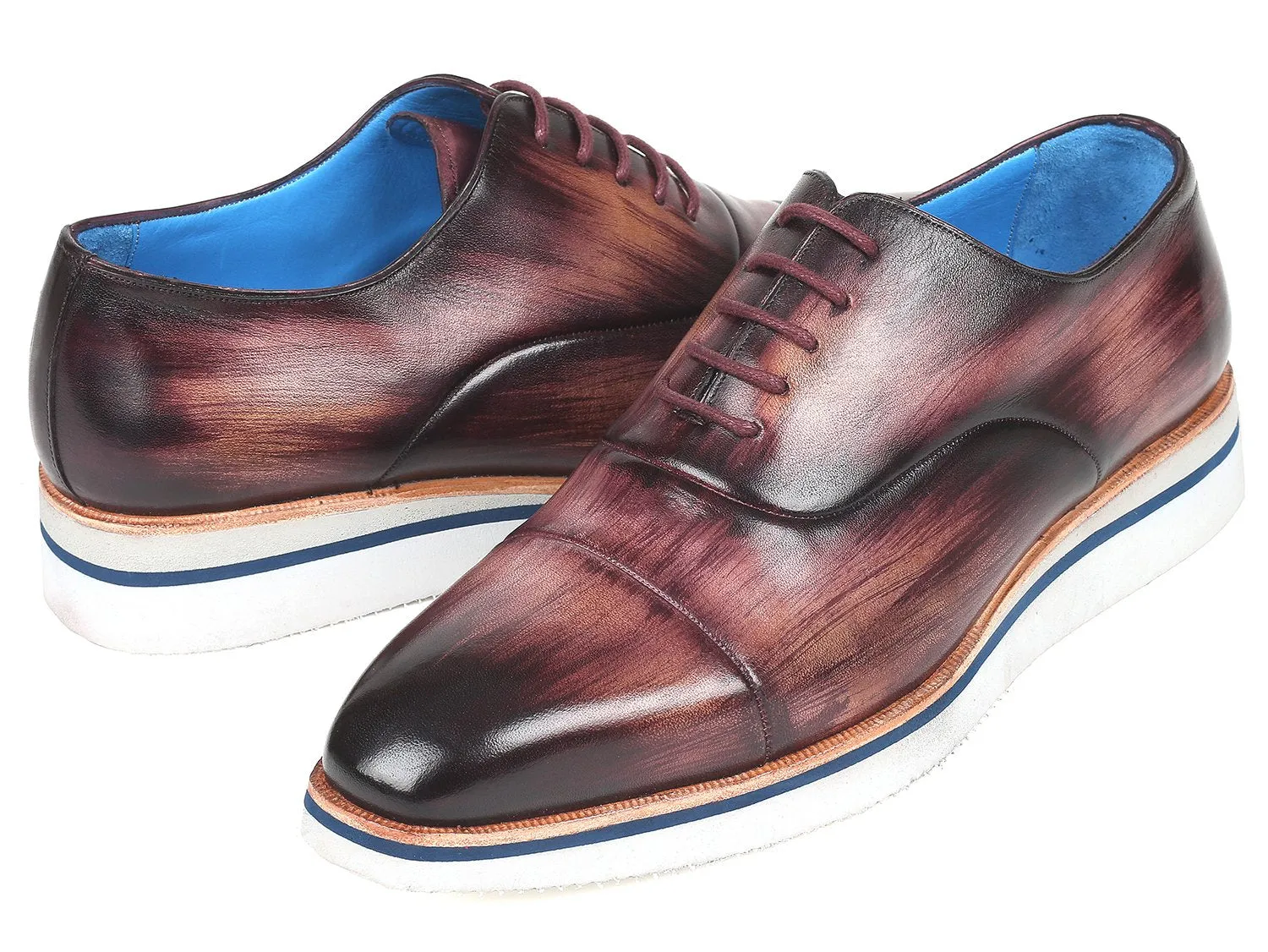 Paul Parkman Schuhe Paul Parkman Herren elegante lässige Leder Oxfords in Lila