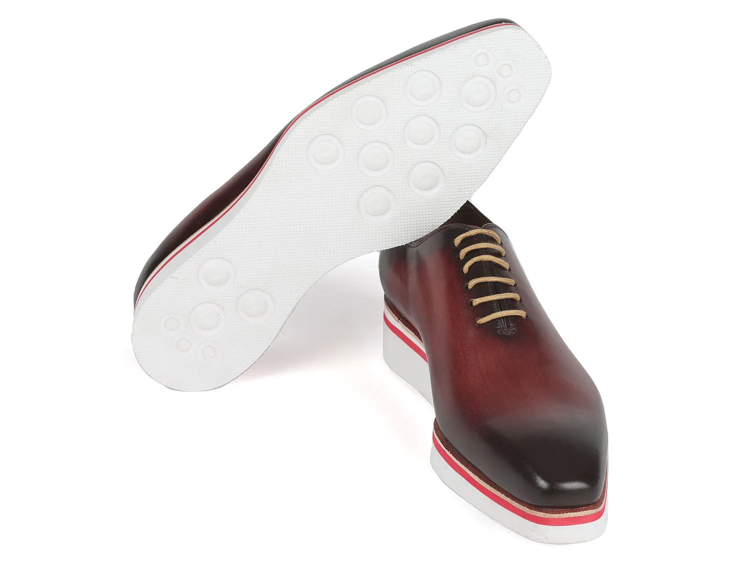 Paul Parkman Schuhe Paul Parkman Herren Smart Casual Wholecut Oxfords Bordeaux