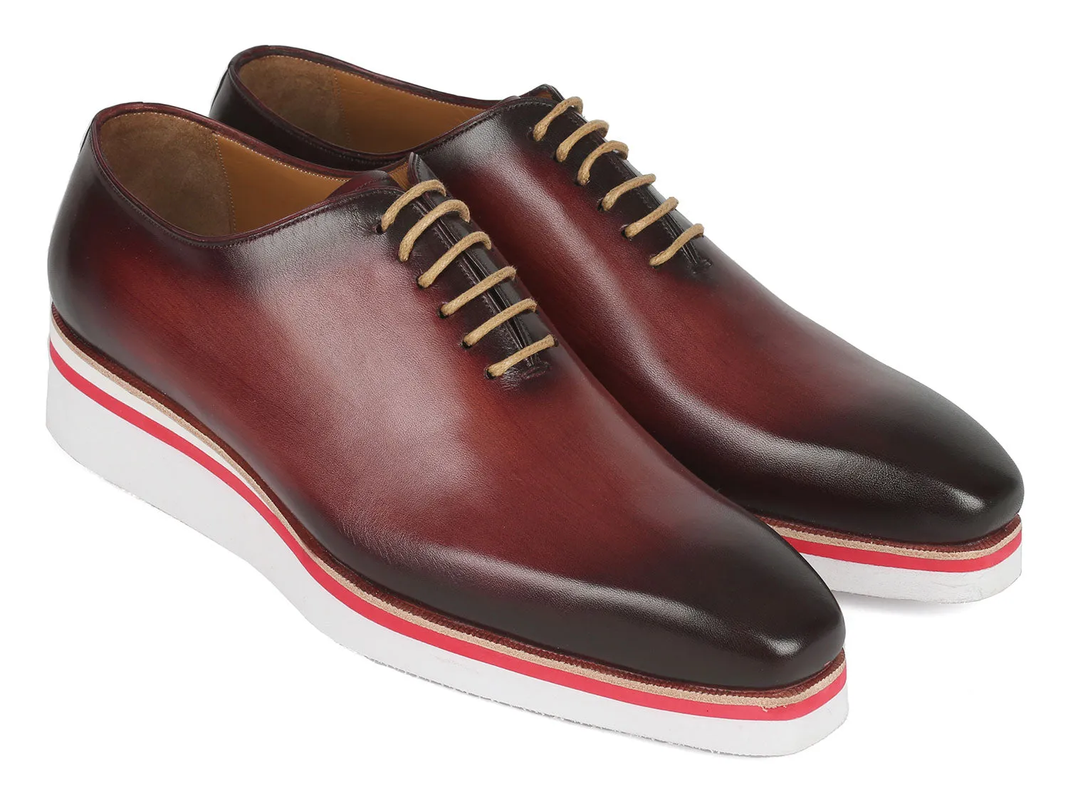 Paul Parkman Schuhe Paul Parkman Herren Smart Casual Wholecut Oxfords Bordeaux