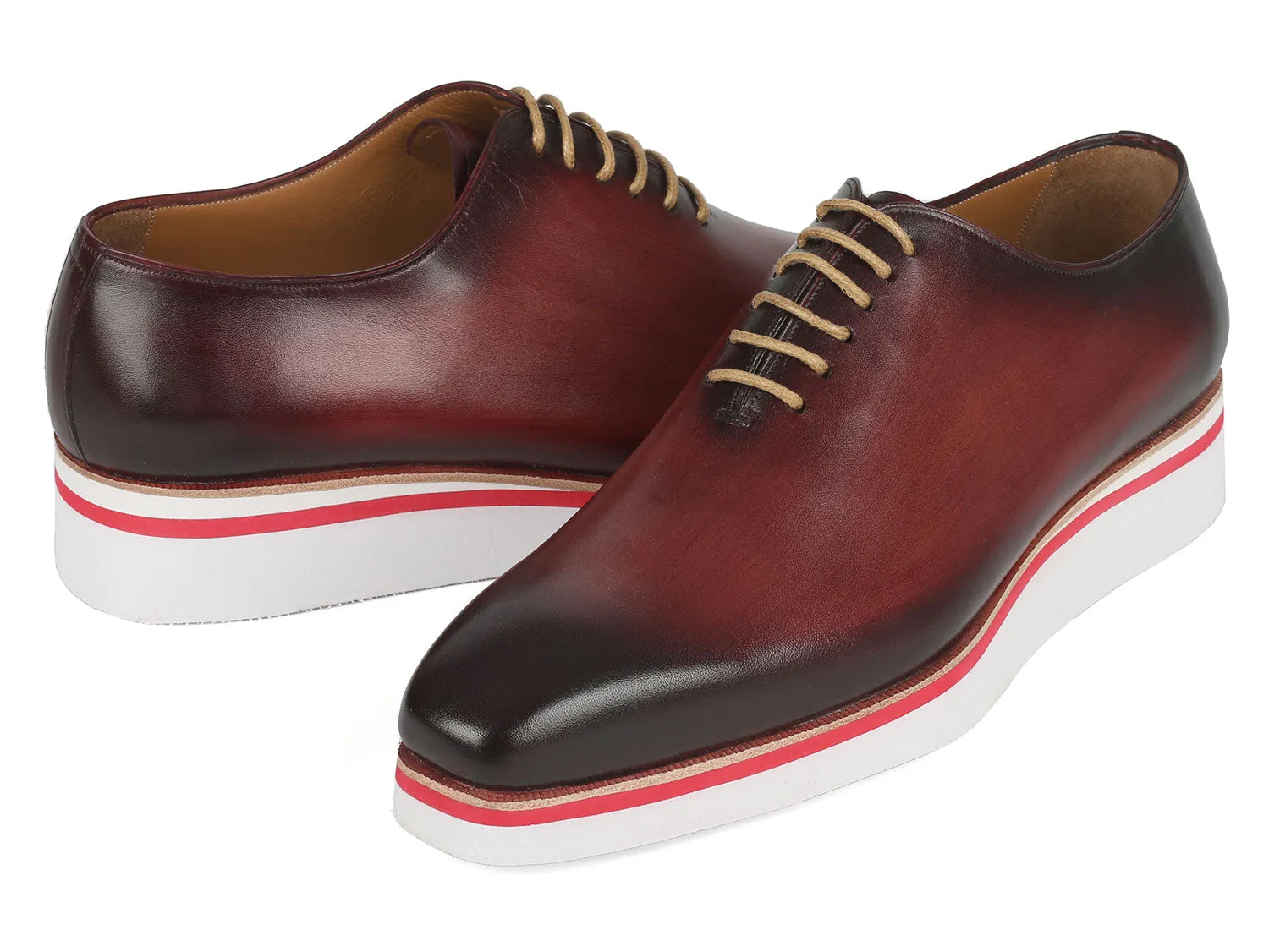 Paul Parkman Schuhe Paul Parkman Herren Smart Casual Wholecut Oxfords Bordeaux