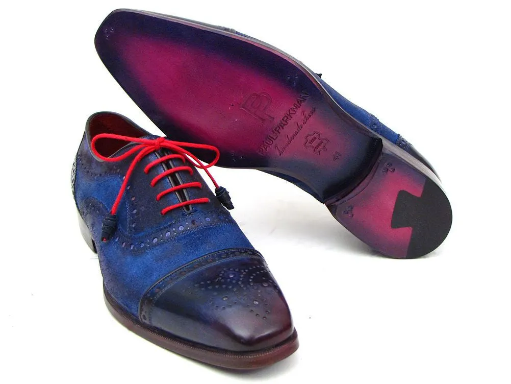 Paul Parkman Schuhe Paul Parkman Herren Wildleder Cap-Toe Oxfords in Blau