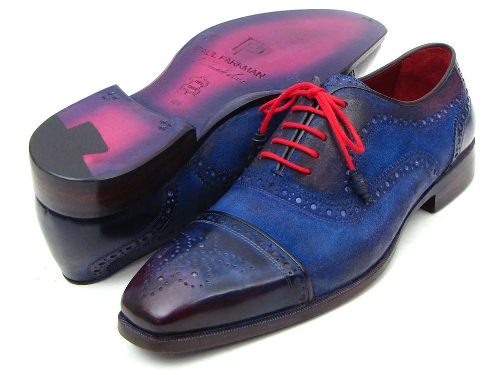 Paul Parkman Schuhe Paul Parkman Herren Wildleder Cap-Toe Oxfords in Blau