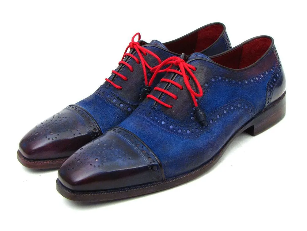 Paul Parkman Schuhe Paul Parkman Herren Wildleder Cap-Toe Oxfords in Blau