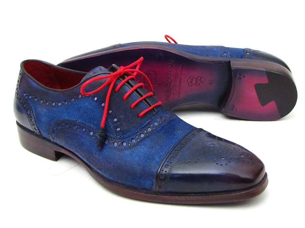 Paul Parkman Schuhe Paul Parkman Herren Wildleder Cap-Toe Oxfords in Blau
