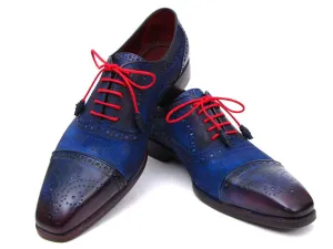 Paul Parkman Schuhe Paul Parkman Herren Wildleder Cap-Toe Oxfords in Blau