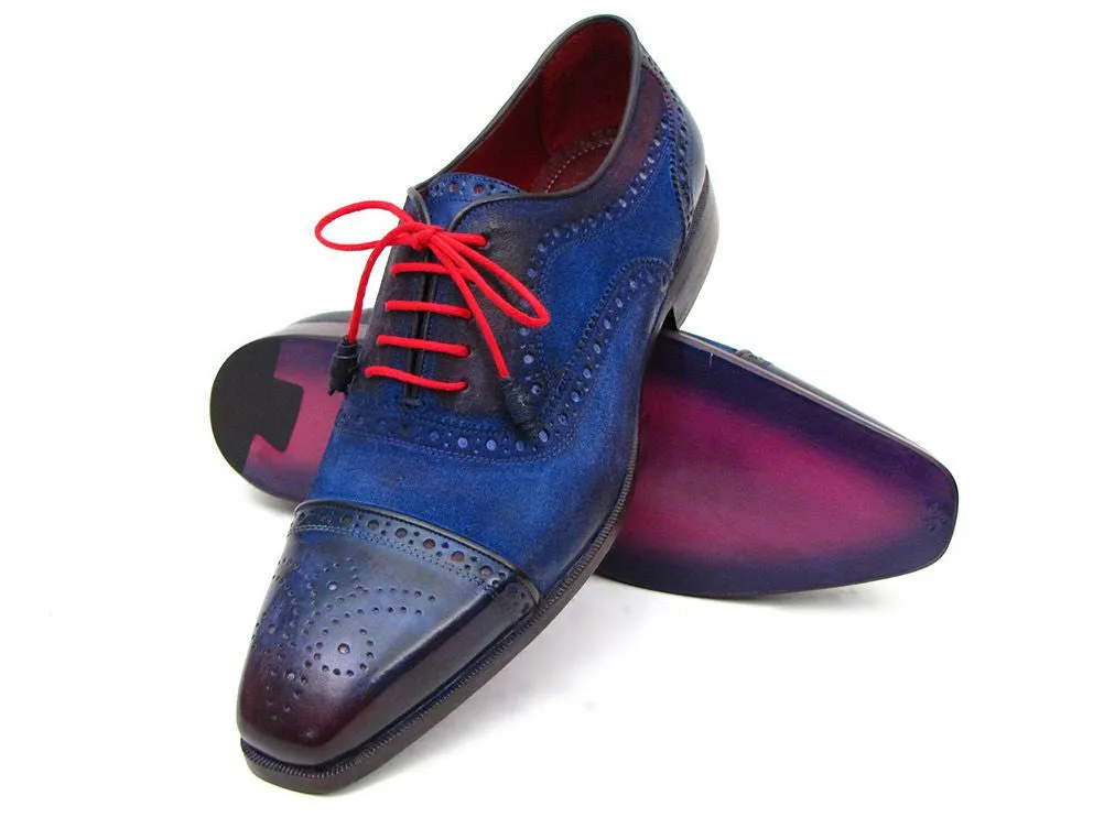 Paul Parkman Schuhe Paul Parkman Herren Wildleder Cap-Toe Oxfords in Blau