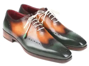 Paul Parkman Schuhe Paul Parkman Herren Wingtip Oxfords in Grün & Kamel