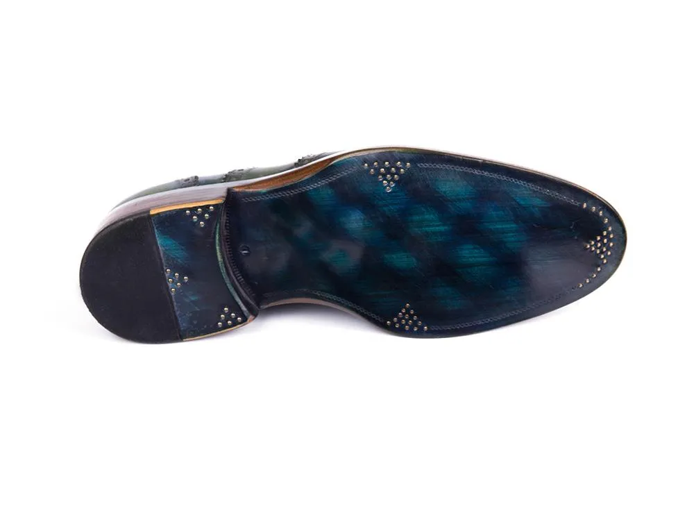 Paul Parkman Schuhe Paul Parkman Dreifach-Ledersohle Wingtip Brogues in Grün & Blau