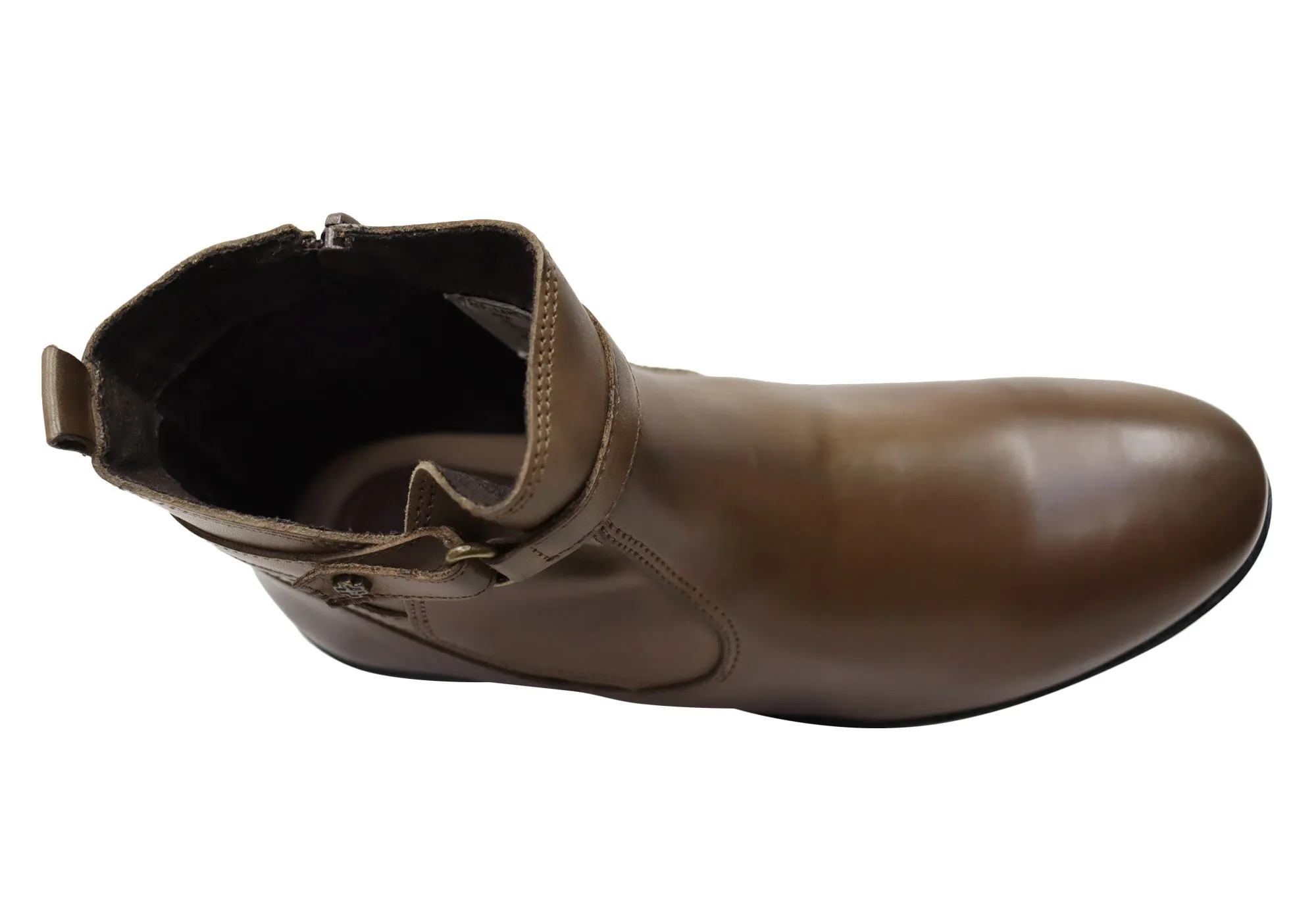 Perlatto Lane Damen Bequeme Leder-Knöchelstiefel Hergestellt in Brasilien Perlatto Schuhe