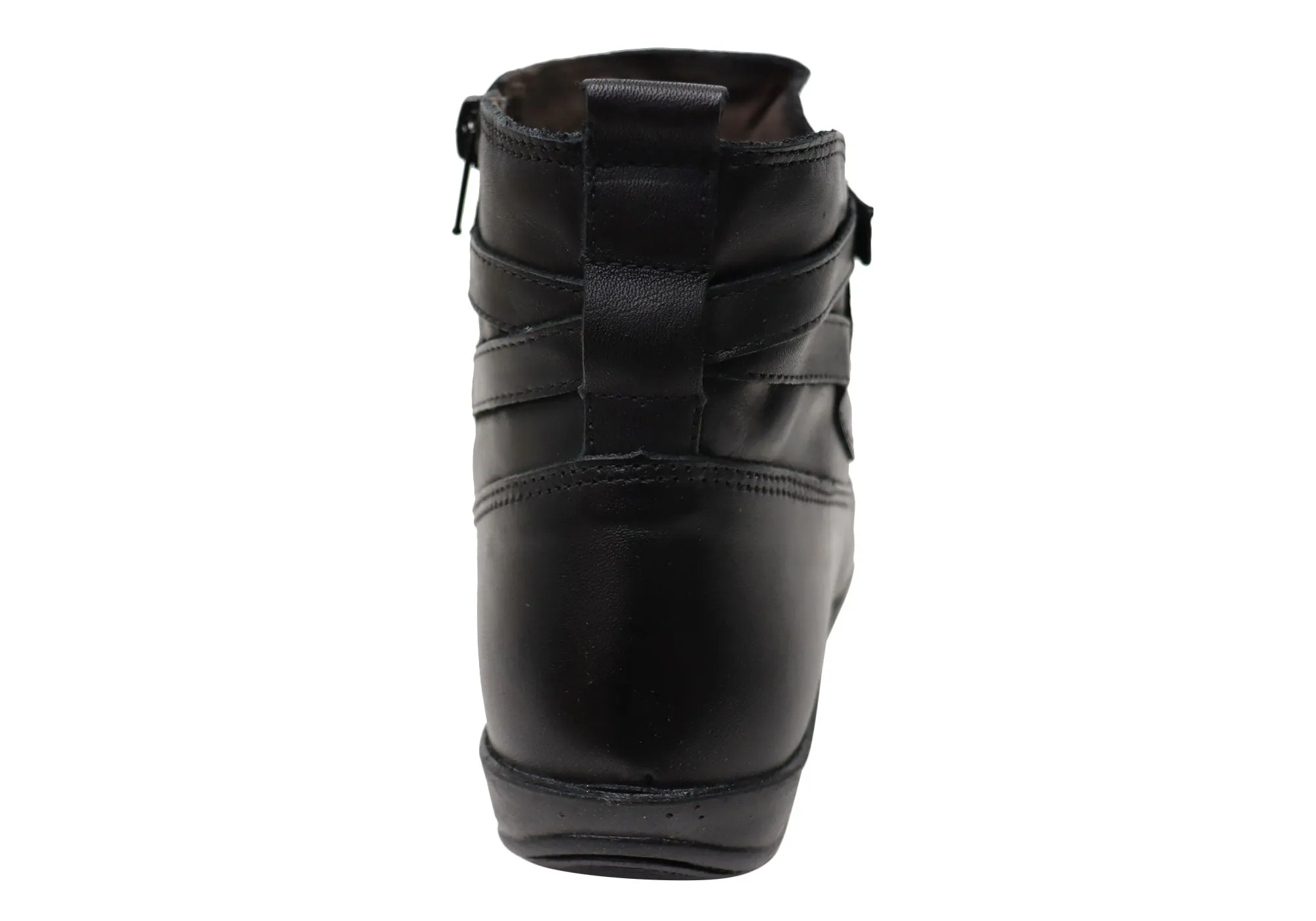 Perlatto Lane Damen Bequeme Leder-Knöchelstiefel Hergestellt in Brasilien Perlatto Schuhe