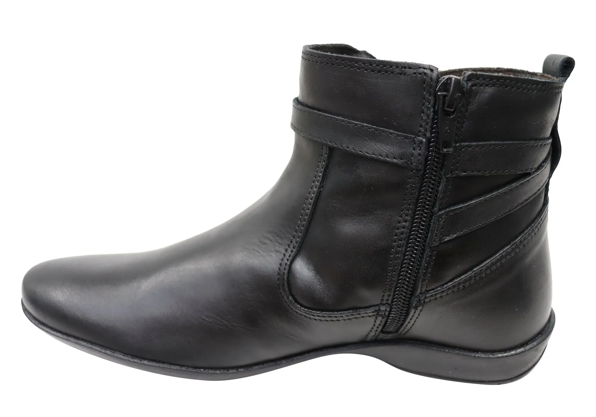 Perlatto Lane Damen Bequeme Leder-Knöchelstiefel Hergestellt in Brasilien Perlatto Schuhe