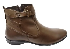 Perlatto Lane Damen Bequeme Leder-Knöchelstiefel Hergestellt in Brasilien Perlatto Schuhe