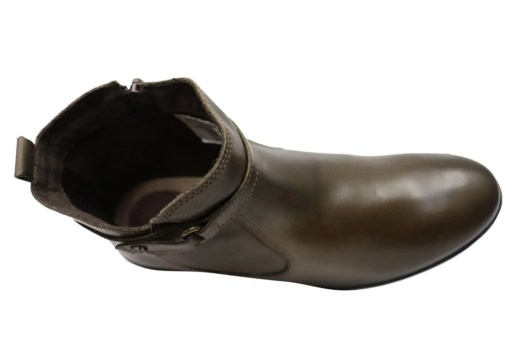 Perlatto Lane Damen Bequeme Leder-Knöchelstiefel Hergestellt in Brasilien Perlatto Schuhe