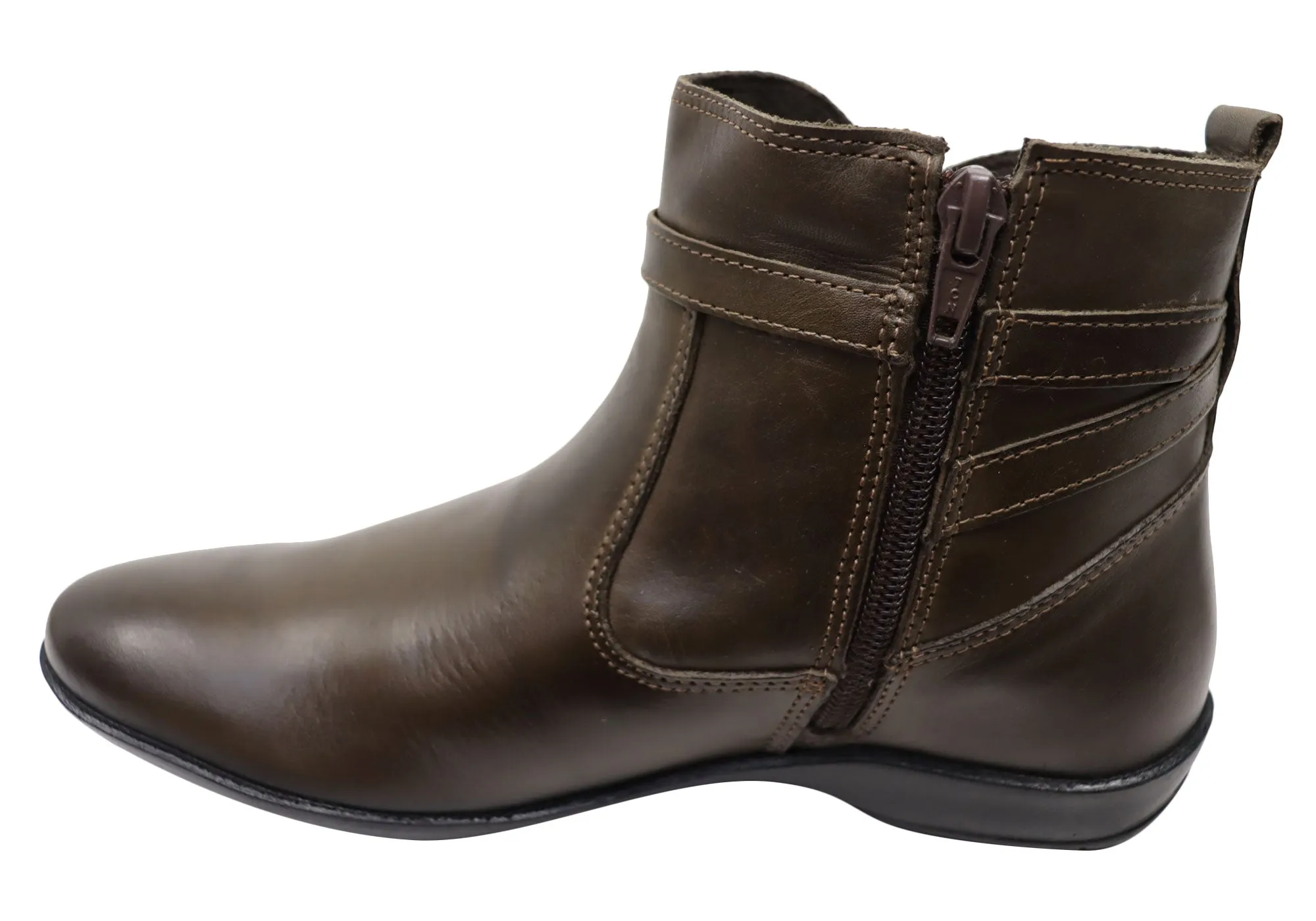 Perlatto Lane Damen Bequeme Leder-Knöchelstiefel Hergestellt in Brasilien Perlatto Schuhe