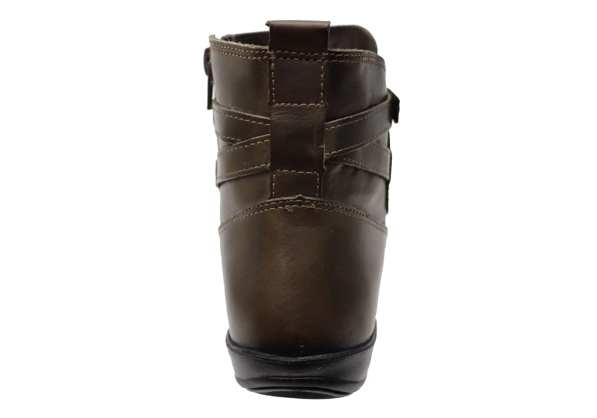 Perlatto Lane Damen Bequeme Leder-Knöchelstiefel Hergestellt in Brasilien Perlatto Schuhe