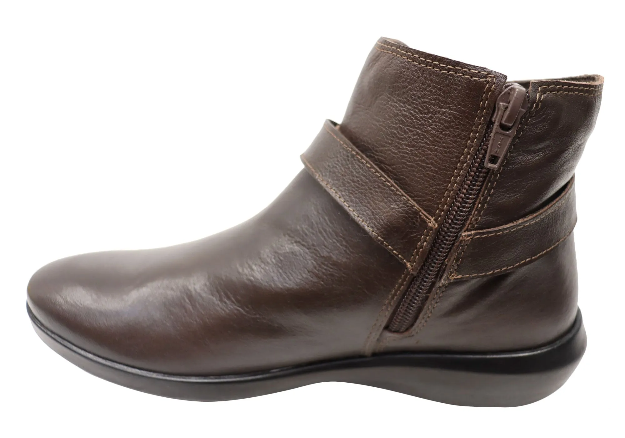 Perlatto Pindera Damen Bequeme Leder Knöchelstiefel Hergestellt in Brasilien Perlatto Schuhe