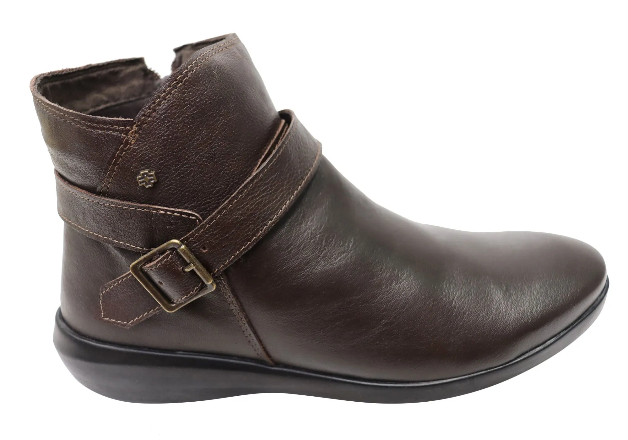 Perlatto Pindera Damen Bequeme Leder Knöchelstiefel Hergestellt in Brasilien Perlatto Schuhe