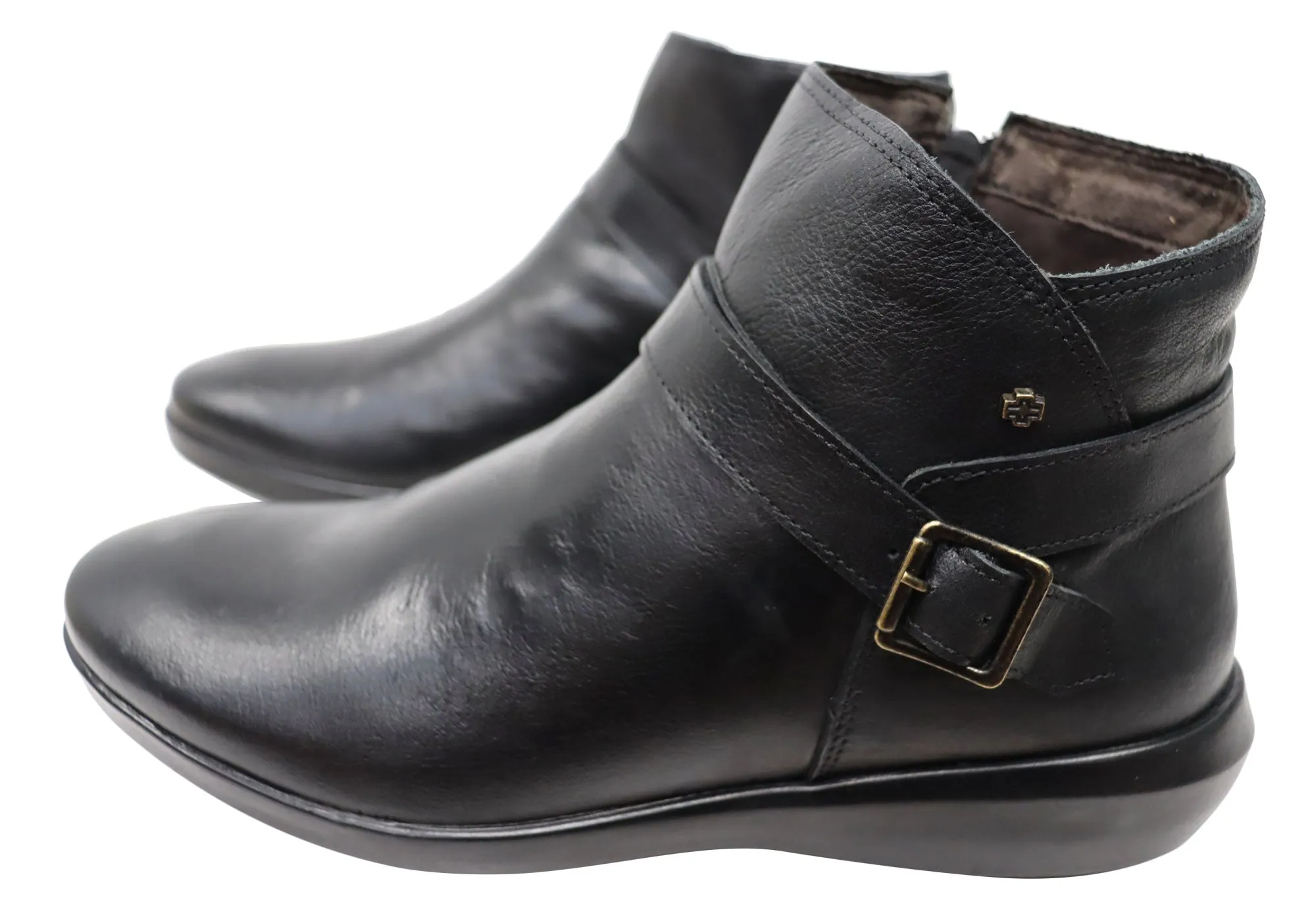Perlatto Pindera Damen Bequeme Leder Knöchelstiefel Hergestellt in Brasilien Perlatto Schuhe
