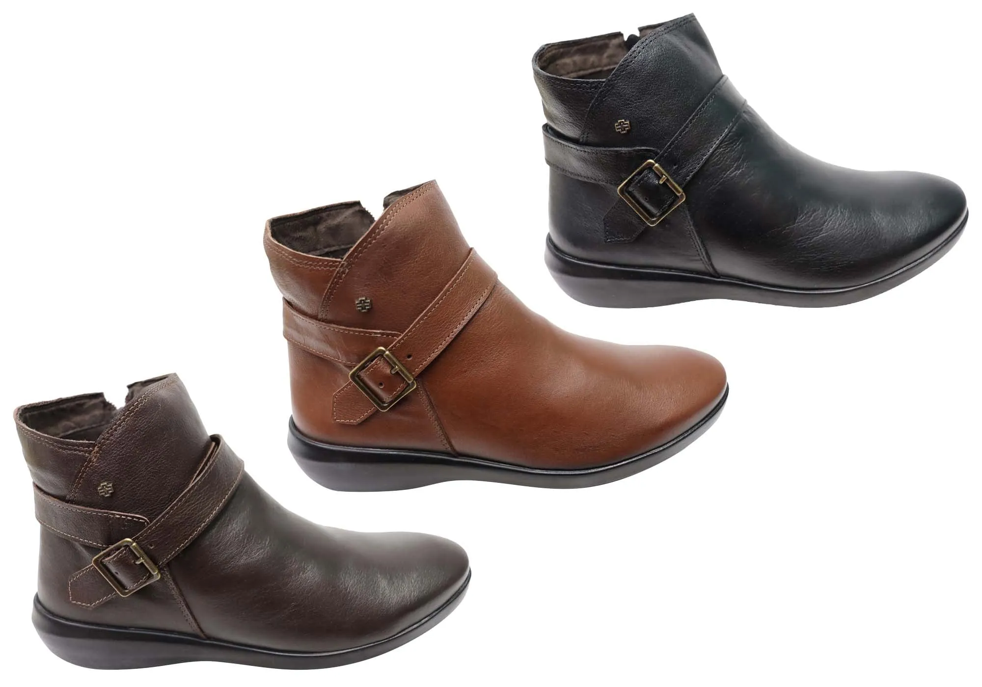 Perlatto Pindera Damen Bequeme Leder Knöchelstiefel Hergestellt in Brasilien Perlatto Schuhe