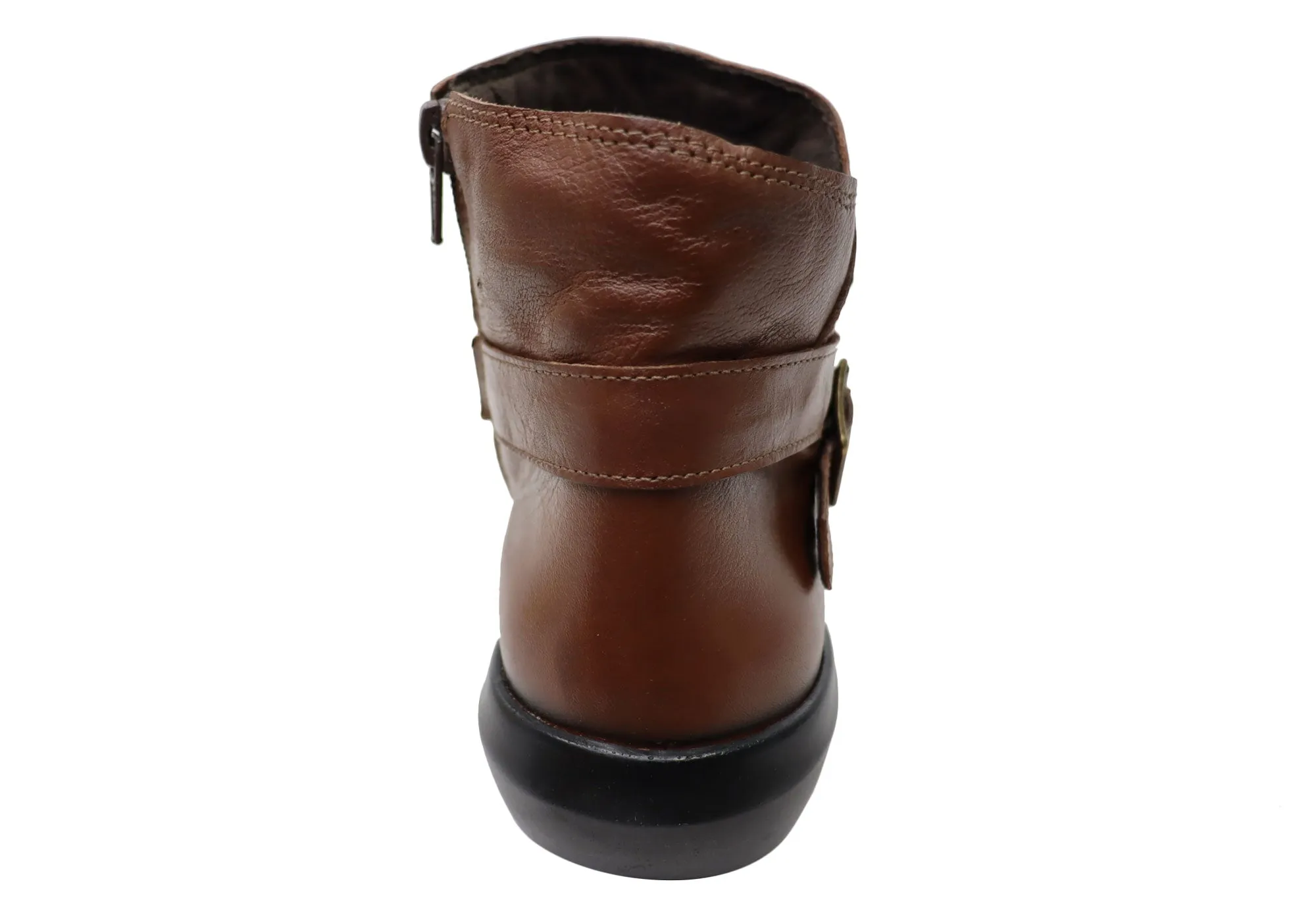 Perlatto Pindera Damen Bequeme Leder Knöchelstiefel Hergestellt in Brasilien Perlatto Schuhe