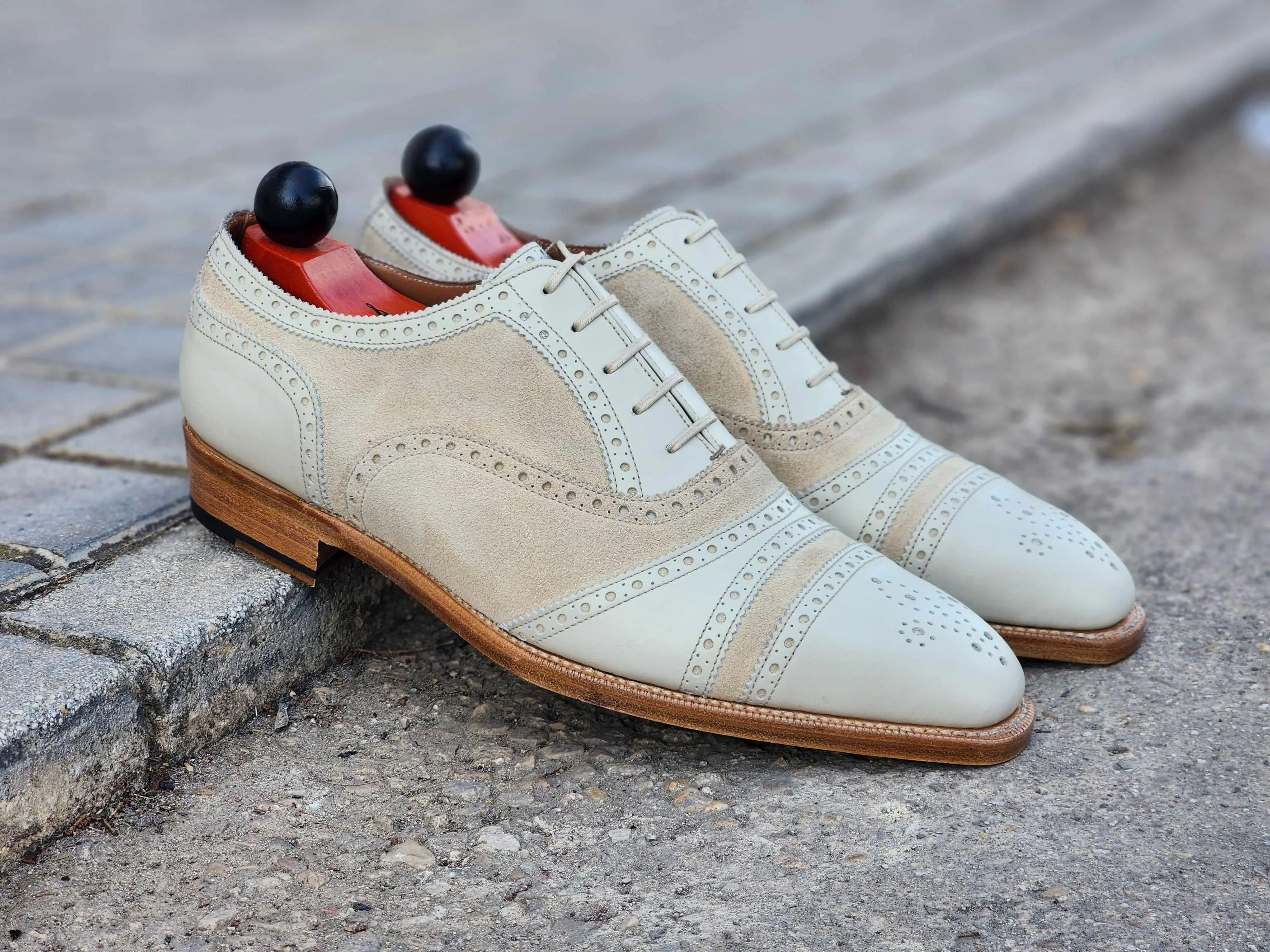 Phillips - Creme Kalbsleder / Creme Wildleder