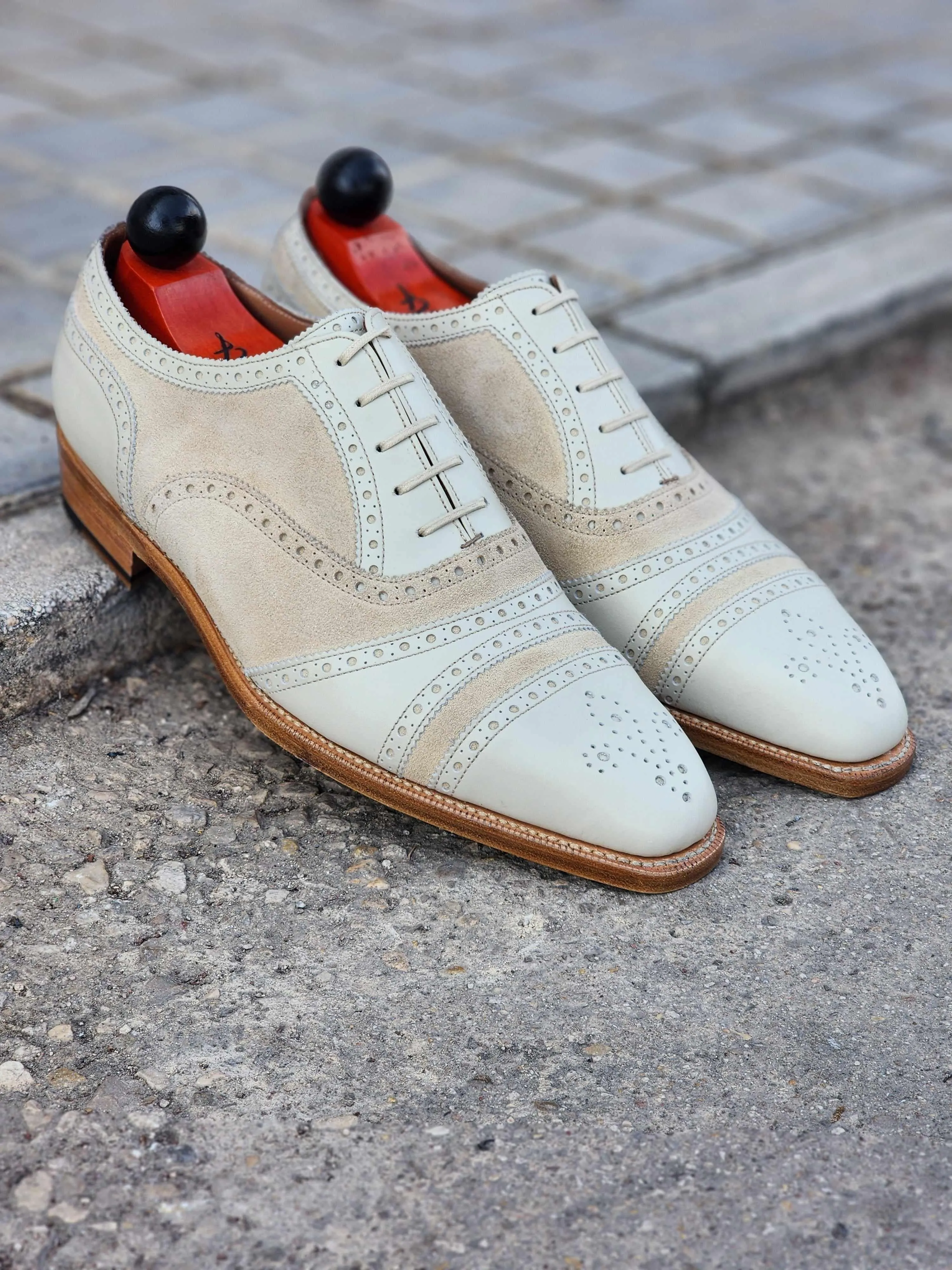 Phillips - Creme Kalbsleder / Creme Wildleder
