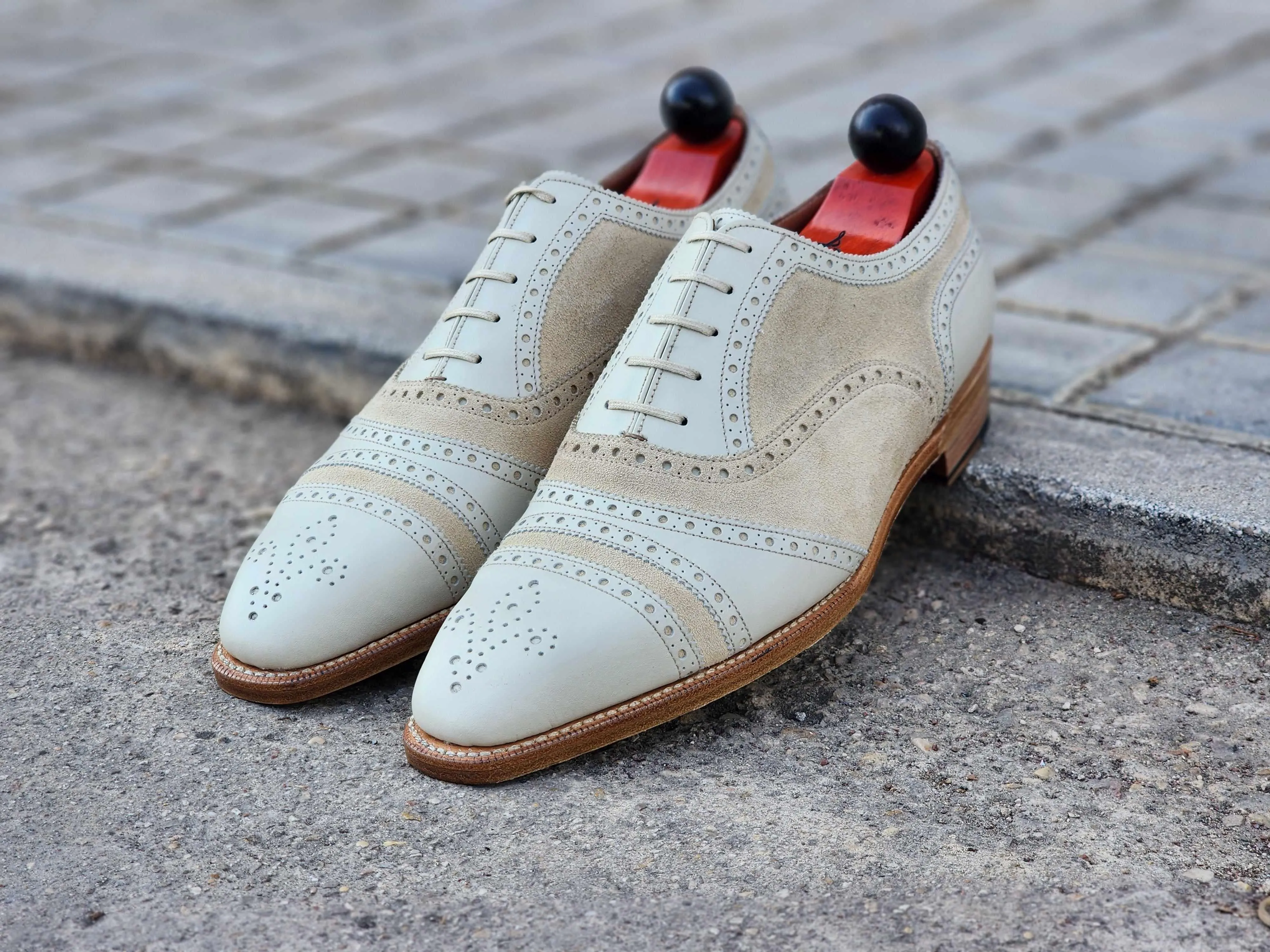 Phillips - Creme Kalbsleder / Creme Wildleder