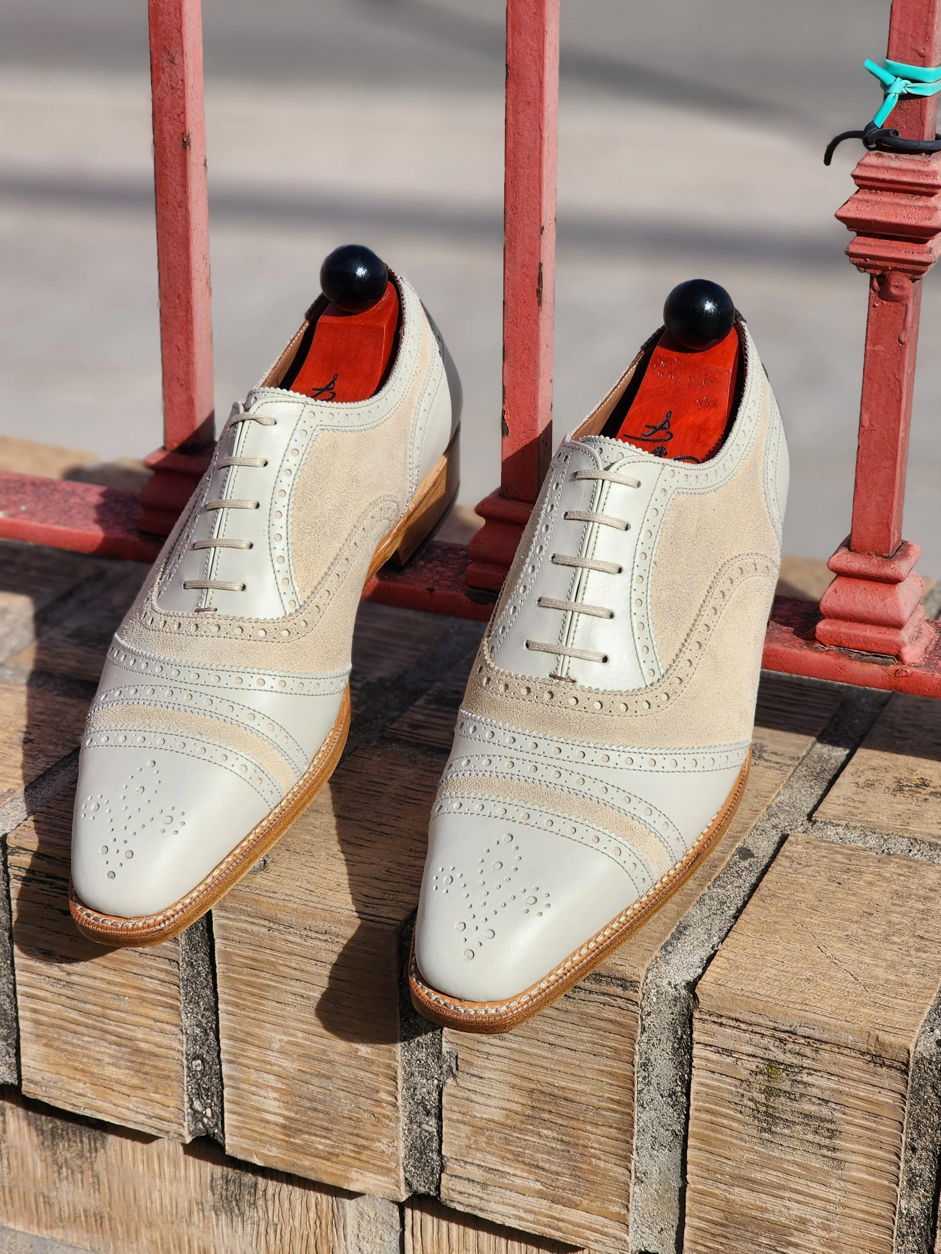 Phillips - Creme Kalbsleder / Creme Wildleder