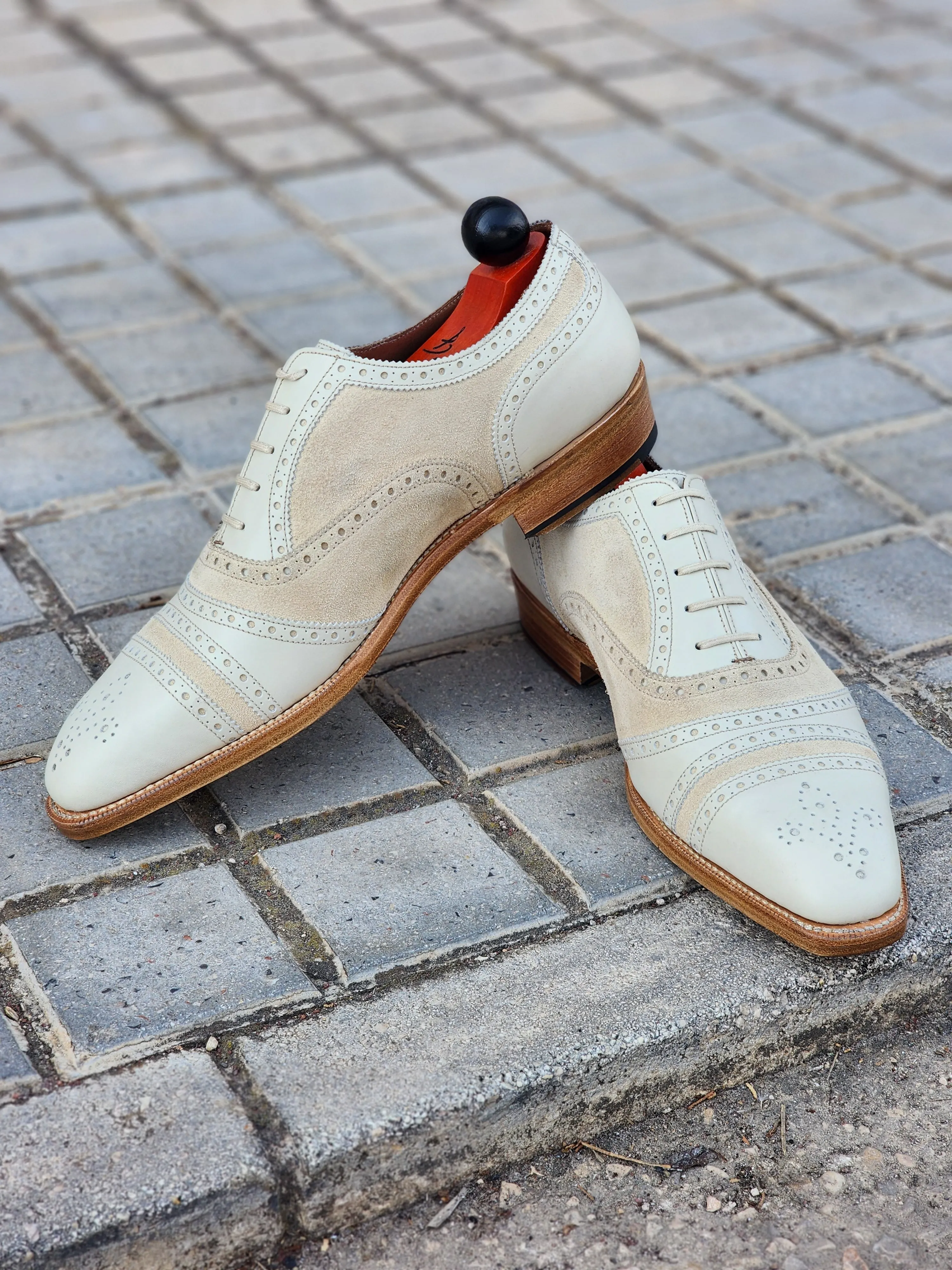 Phillips - Creme Kalbsleder / Creme Wildleder
