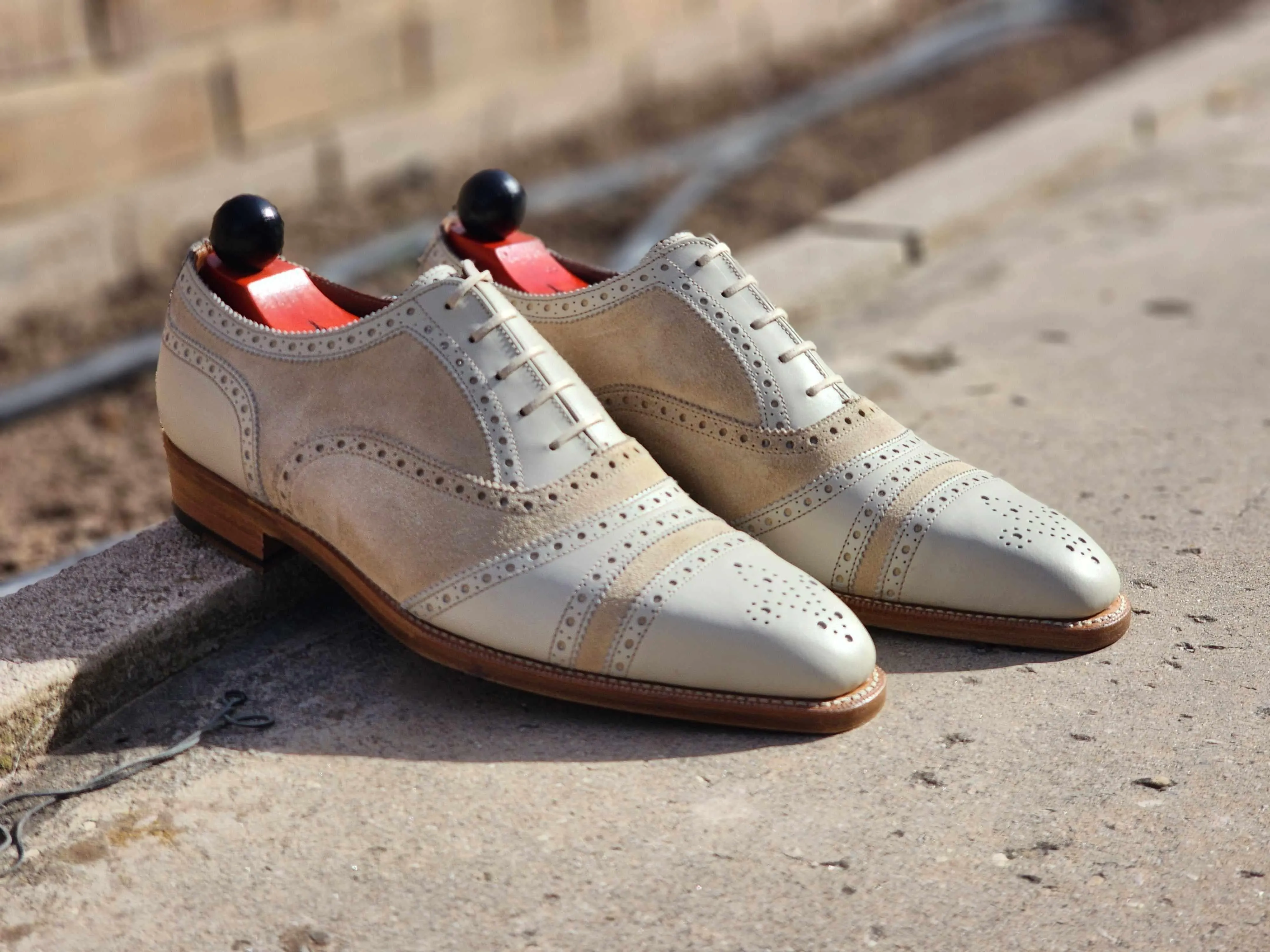 Phillips - Creme Kalbsleder / Creme Wildleder
