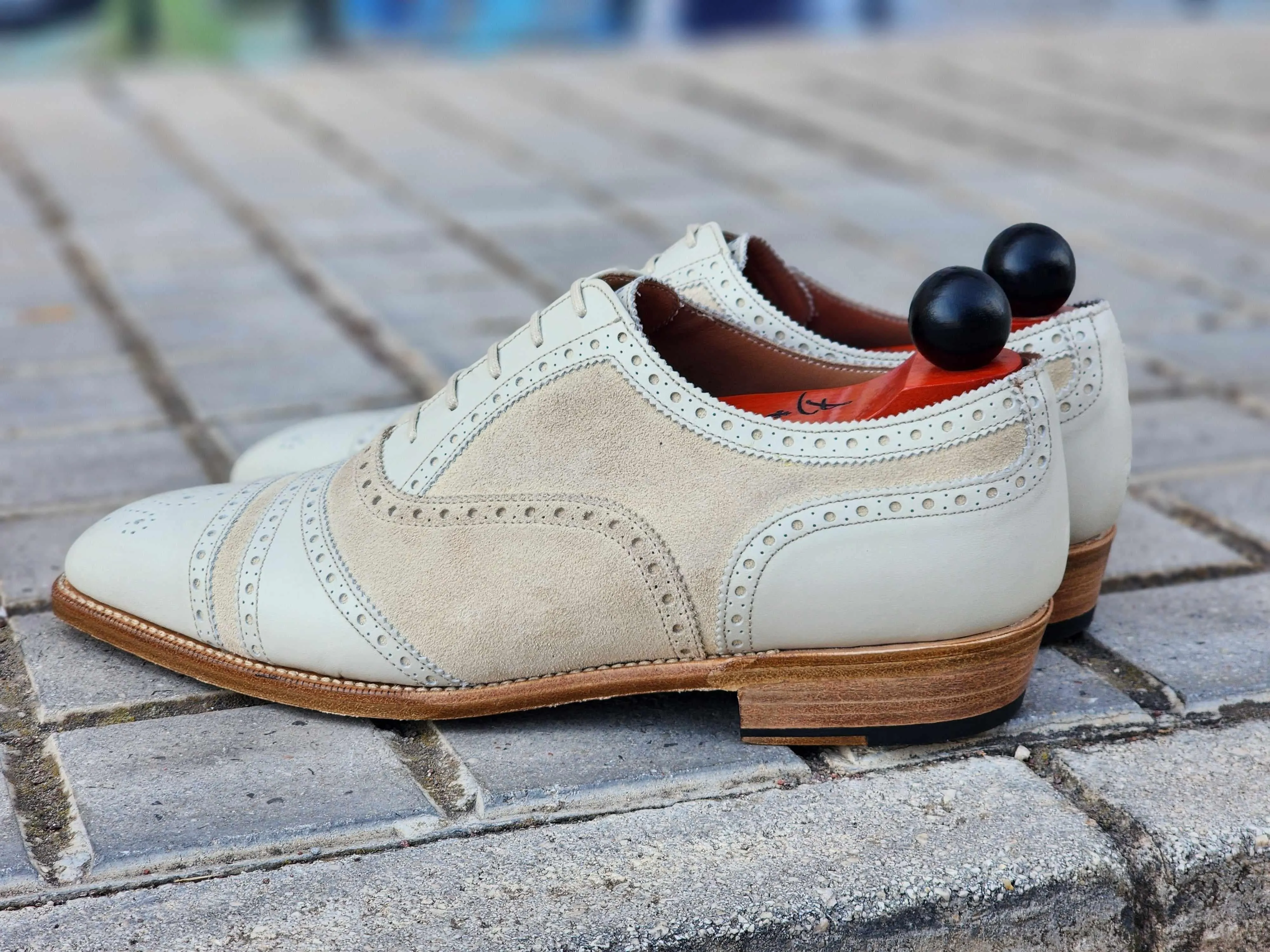 Phillips - Creme Kalbsleder / Creme Wildleder