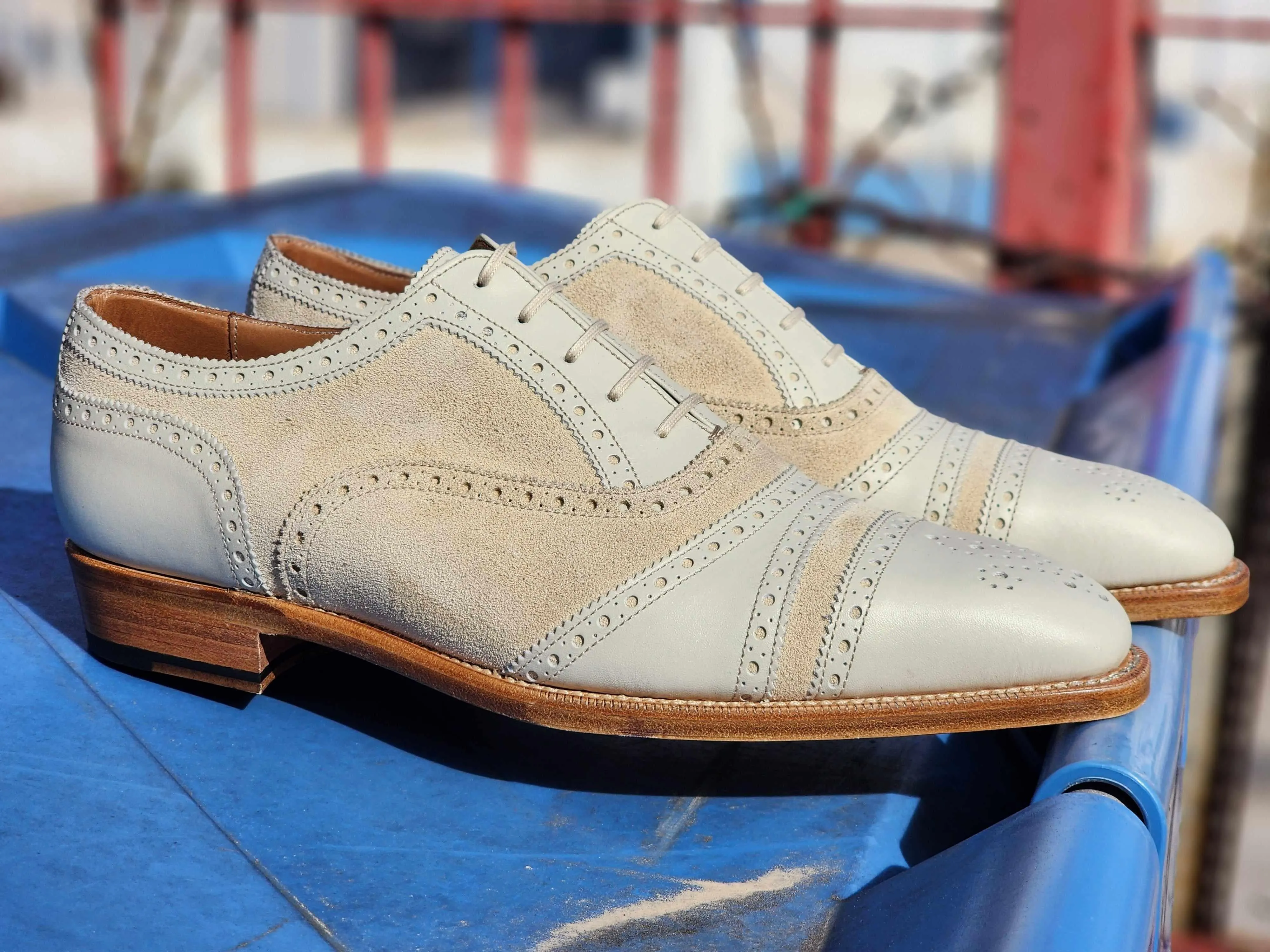 Phillips - Creme Kalbsleder / Creme Wildleder