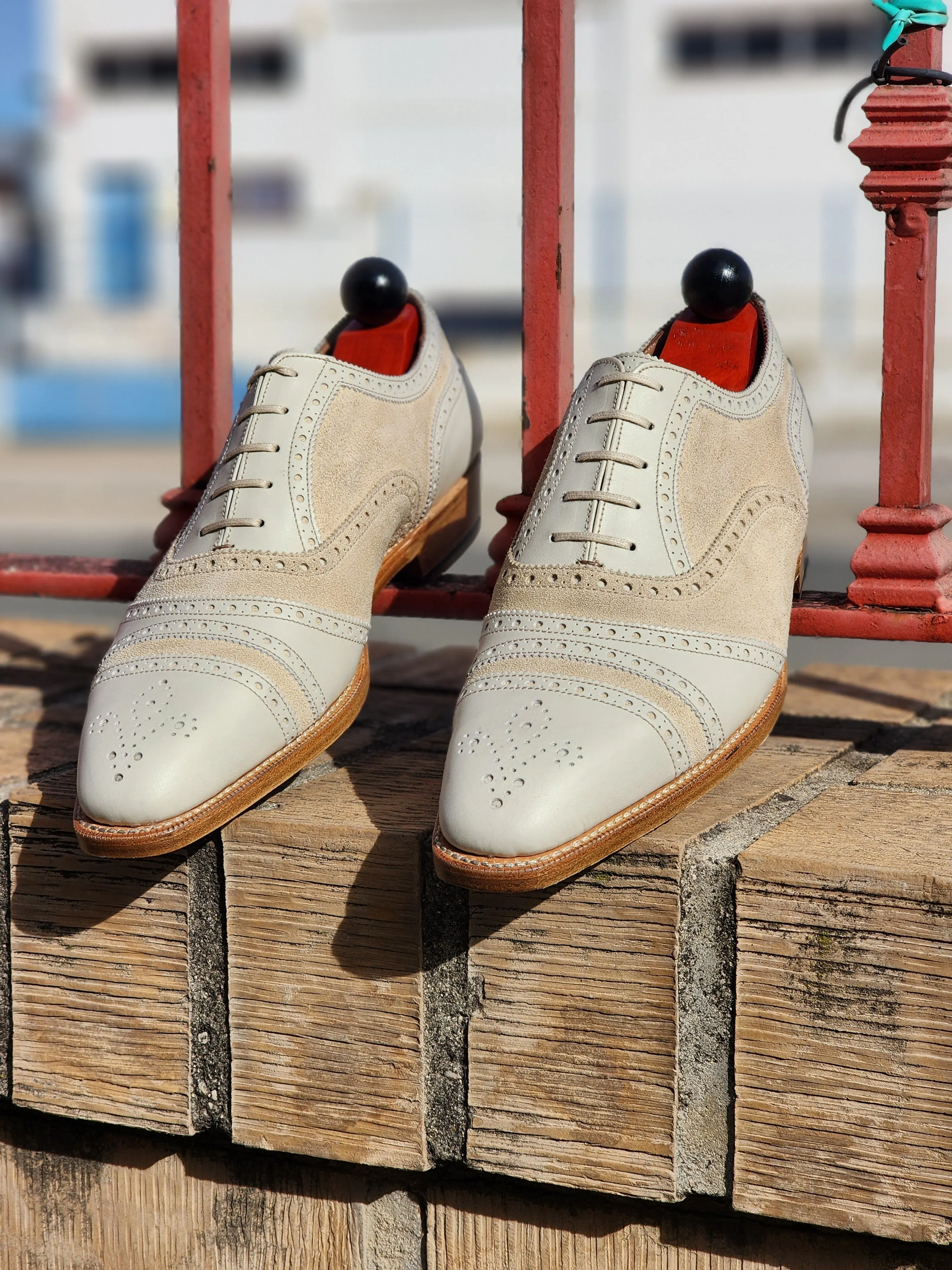 Phillips - Creme Kalbsleder / Creme Wildleder