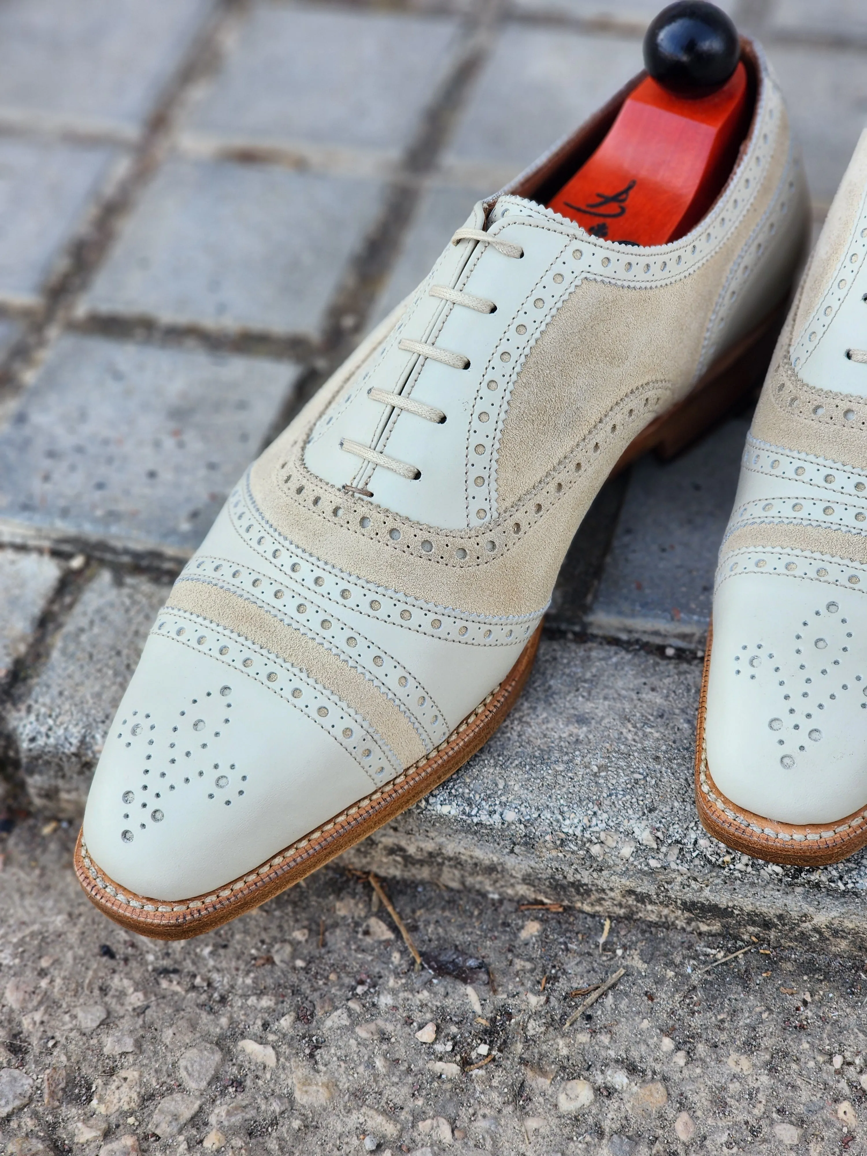 Phillips - Creme Kalbsleder / Creme Wildleder