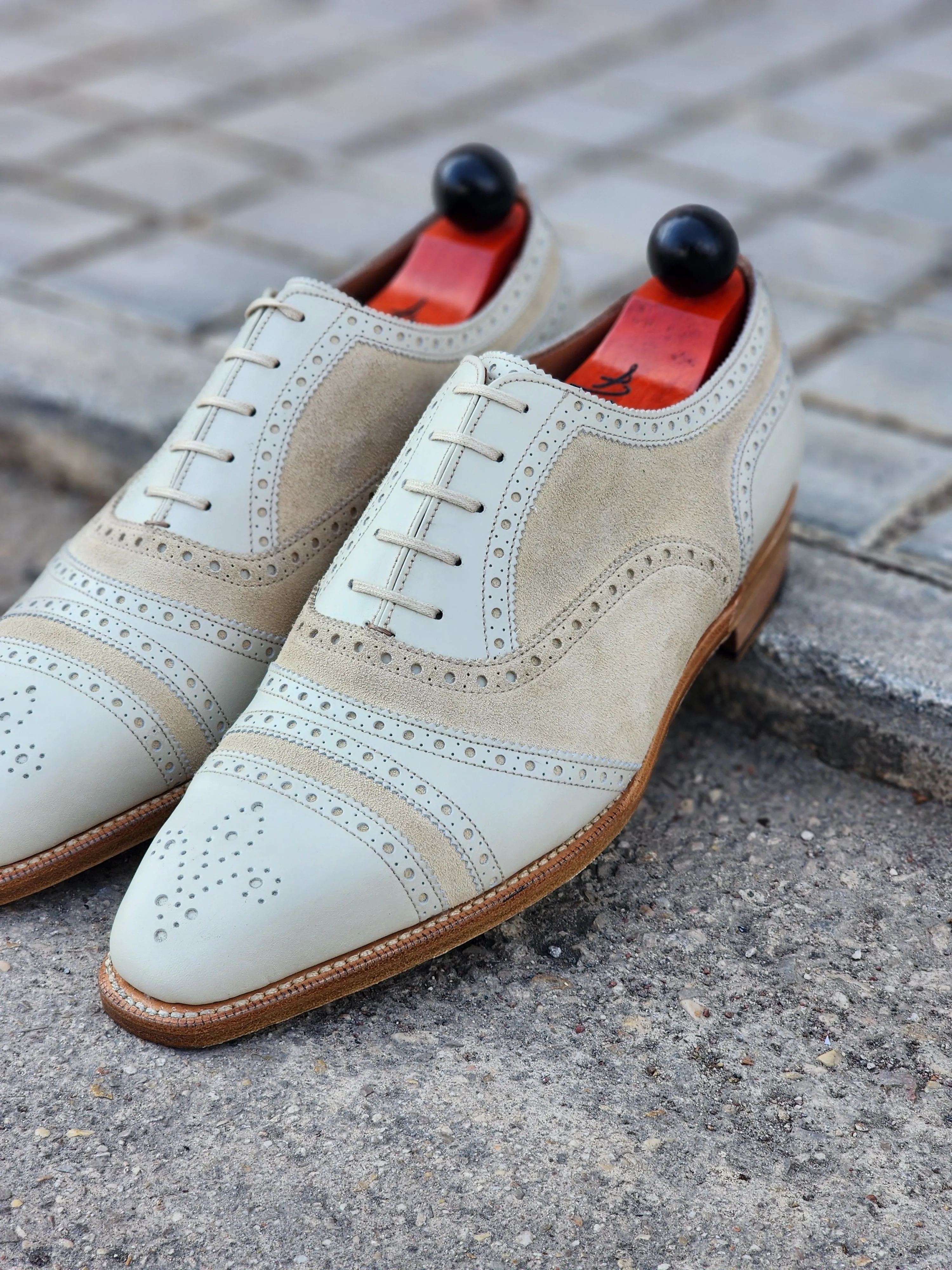 Phillips - Creme Kalbsleder / Creme Wildleder