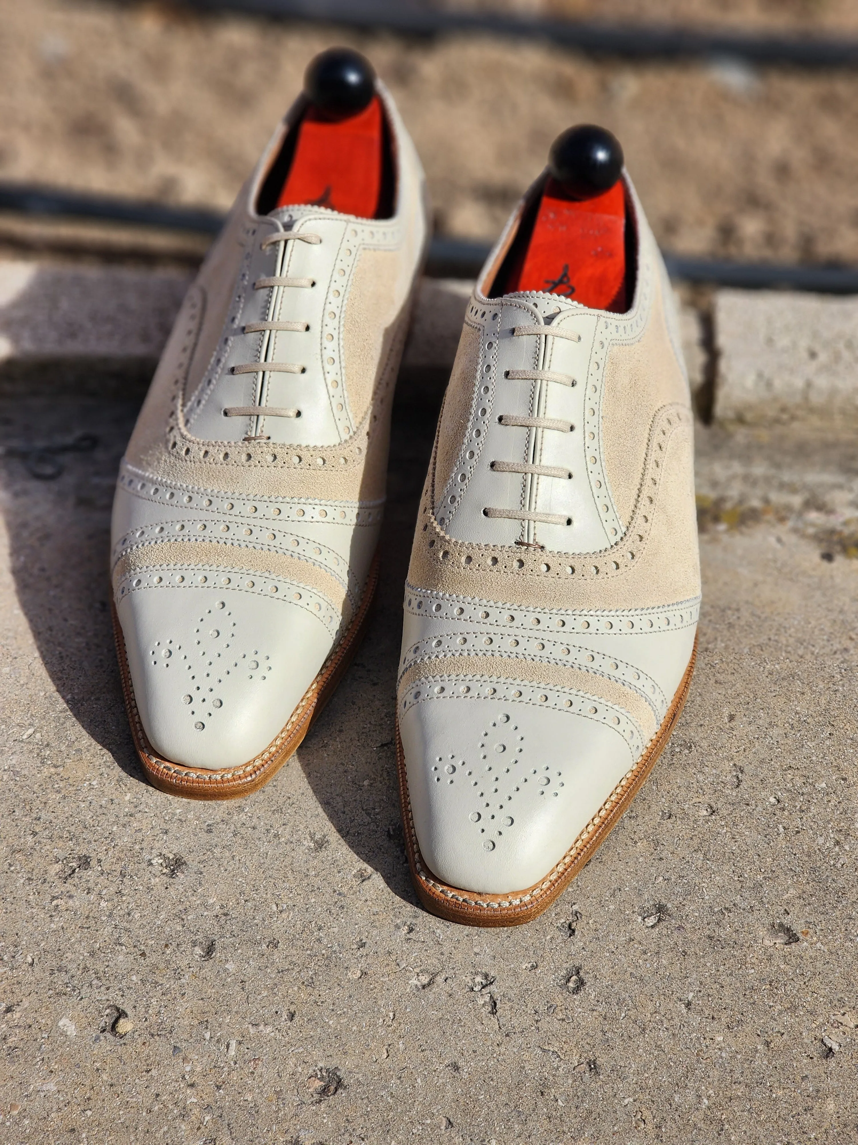 Phillips - Creme Kalbsleder / Creme Wildleder